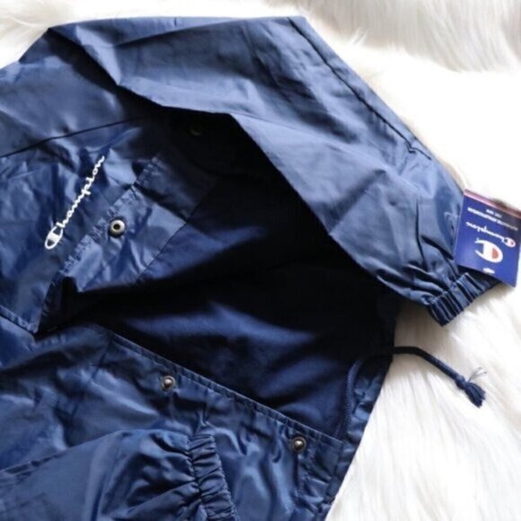NWT Champion Blue Long Sleeve Wind Breaker Sport Jacket Size Small - Picture 4 of 5